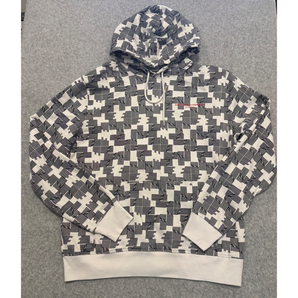 WeSC Mike Puzzle Check Hoodie Mens Large Black White Superlative‎ Conspiracy